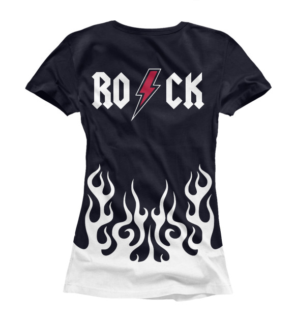 Женская футболка с изображением Rock'n'Roll цвета Белый