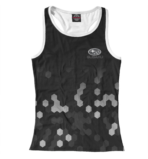 Женская майка-борцовка с изображением Subaru цвета Белый