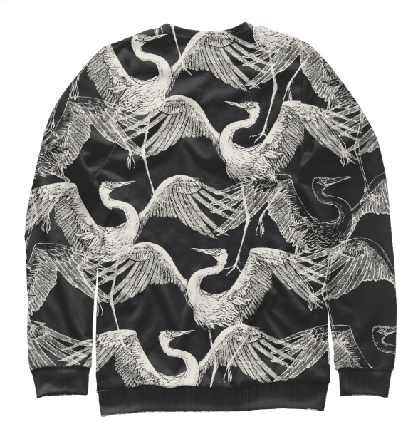 Мужской свитшот с изображением Птицы цвета Белый