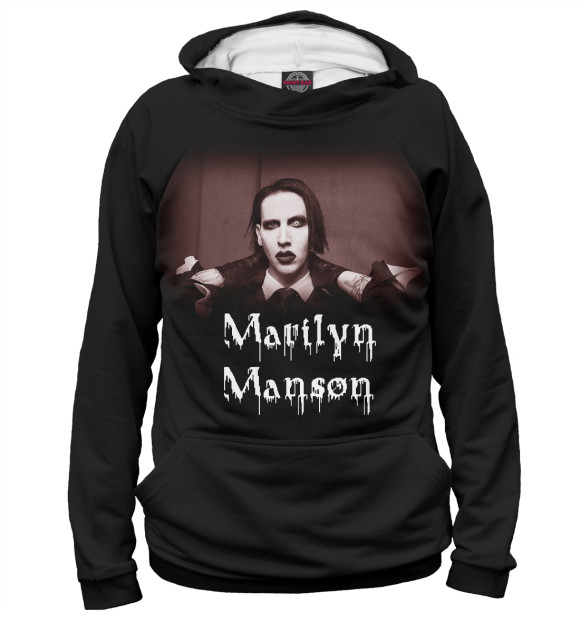 Женское худи с изображением Marilyn Manson цвета Белый