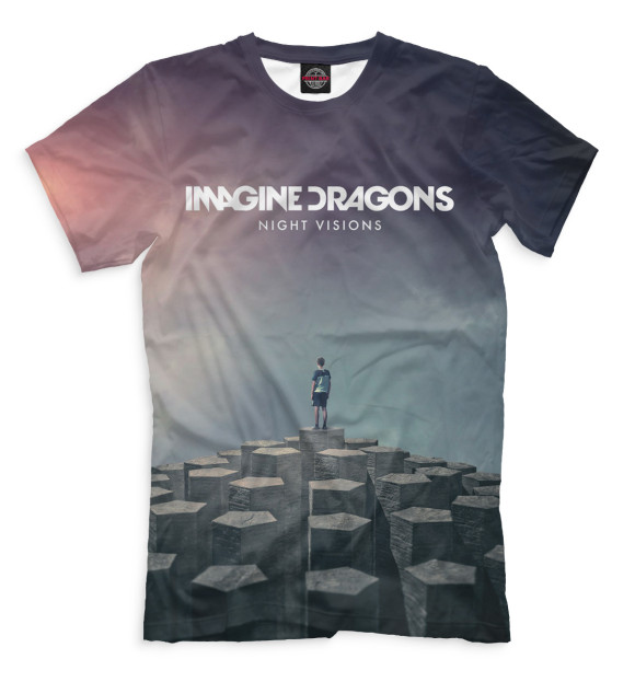 Футболка для мальчиков с изображением Imagine Dragons цвета Серый