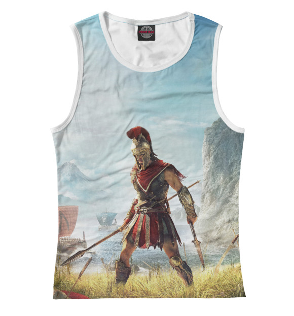 Майка для девочки с изображением Assassin's Creed Odyssey цвета Белый