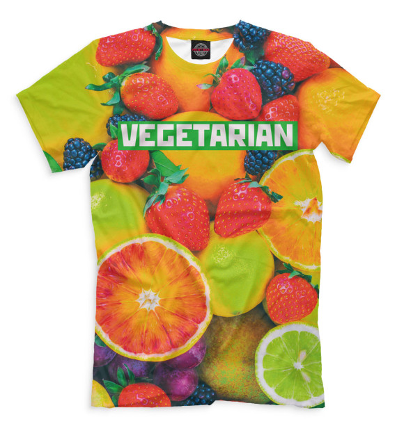 Мужская футболка с изображением Vegetarian цвета Молочно-белый