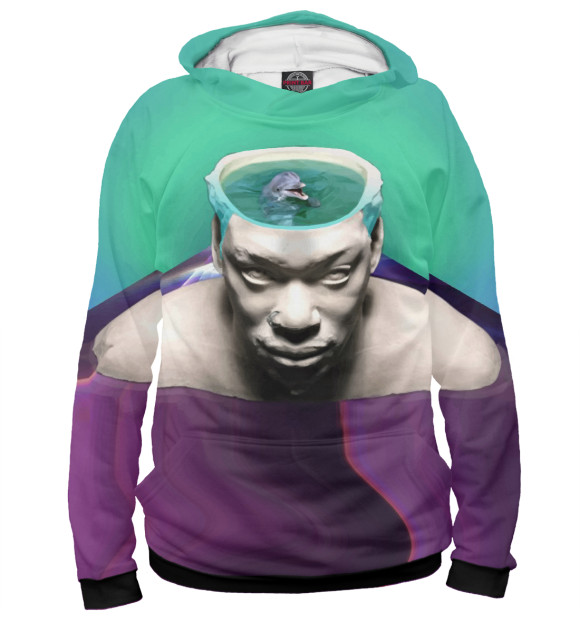 Женское худи с изображением Dolphin цвета Белый