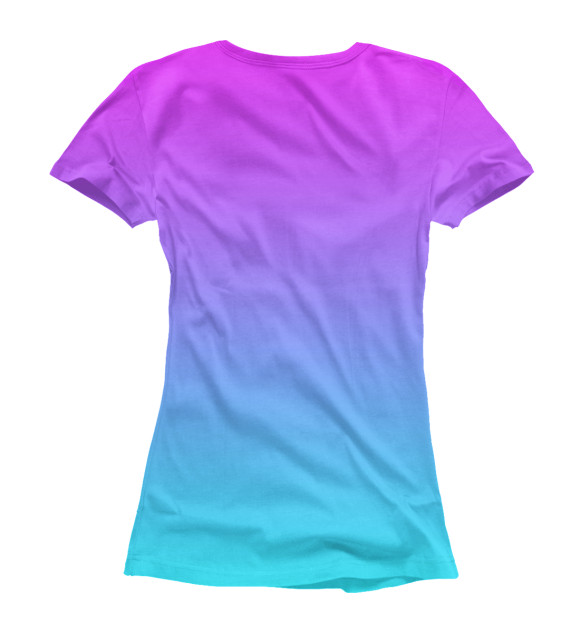 Женская футболка с изображением Градиент: Розовый в Голубой цвета Белый