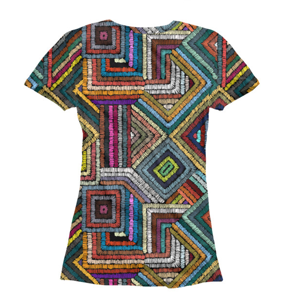 Женская футболка с изображением Орнамент цвета Белый