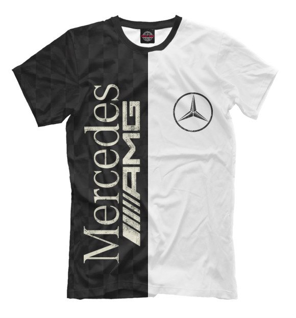 Мужская футболка с изображением Mercedes цвета Белый