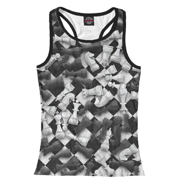 Женская майка-борцовка с изображением Шахматы цвета Белый