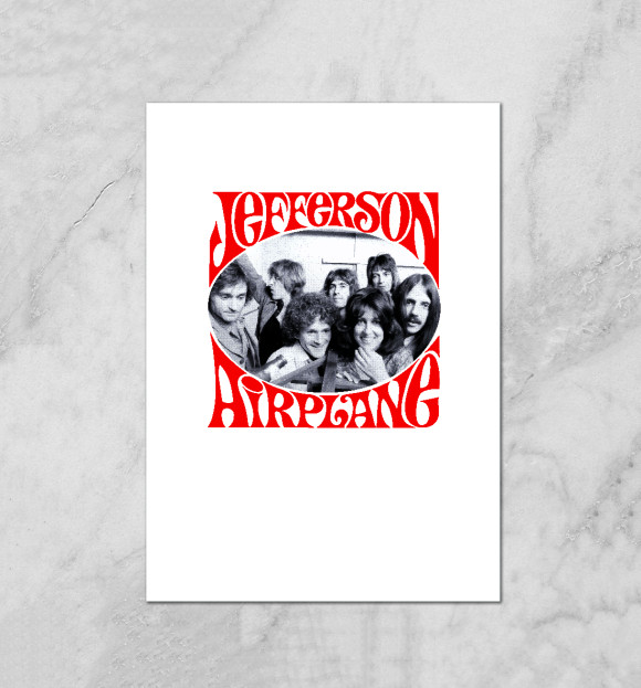 Плакат с притом Jefferson Airplane цвета Белый Плакат с изображением Jefferson Airplane цвета Белый