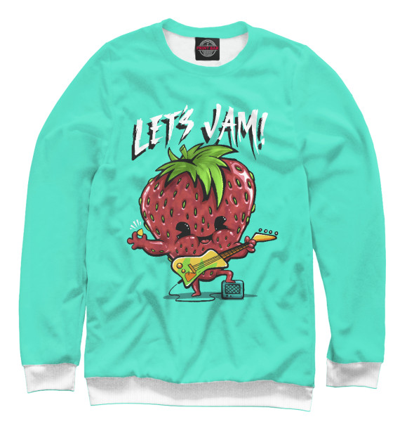 Женский свитшот с изображением Let`s Jam цвета Белый
