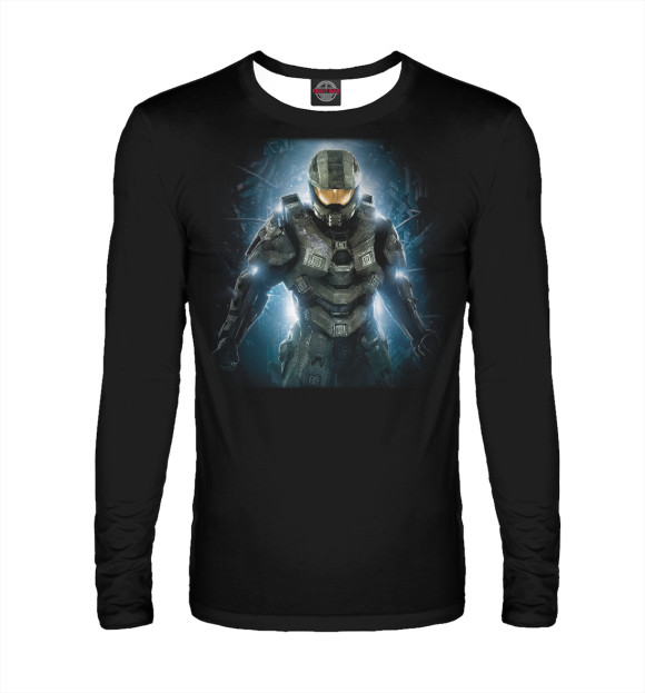 Мужской лонгслив с изображением Halo цвета Белый