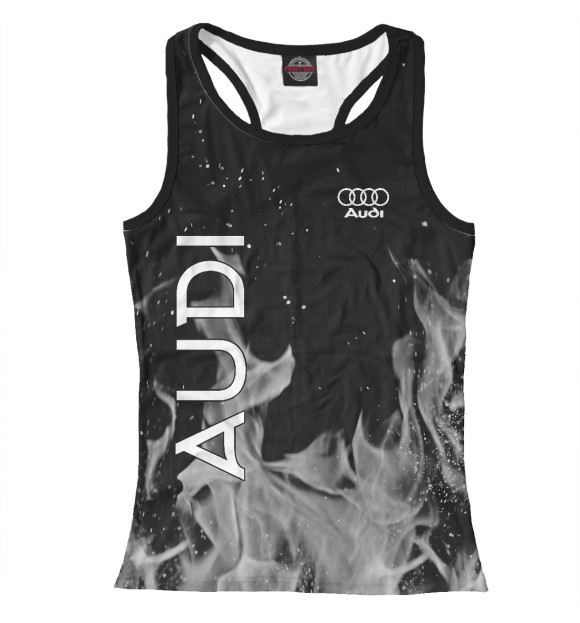 Женская майка-борцовка с изображением AUDI FIRE цвета Белый