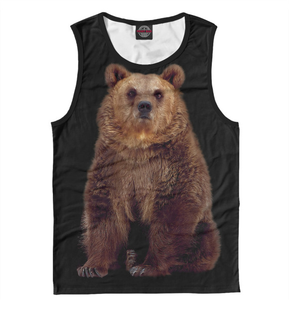 Майка для мальчика с притом Медведь цвета Белый Майка для мальчика с изображением Медведь цвета Белый