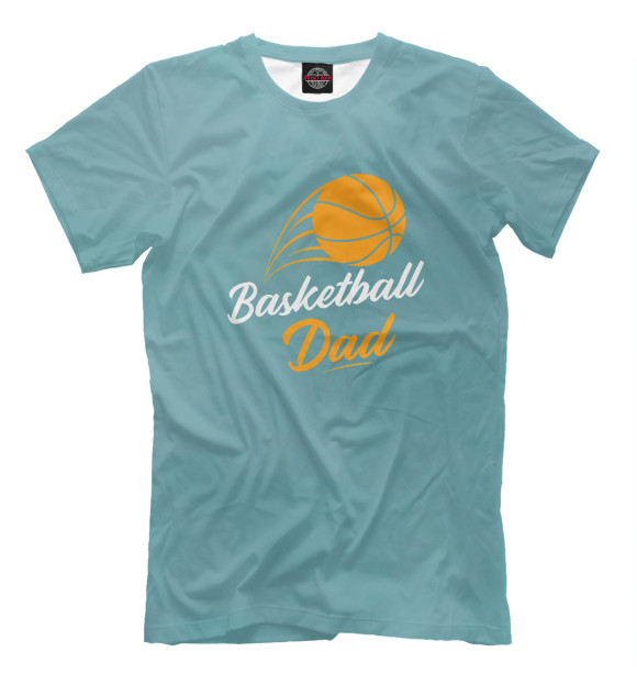 Мужская футболка с изображением Mens Fathers Day Basketball цвета Белый