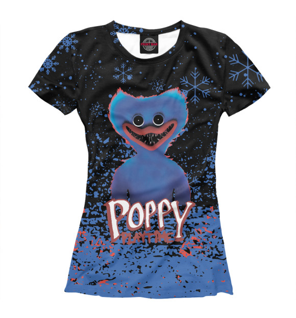 Женская футболка с изображением Poppy Playtime цвета Белый