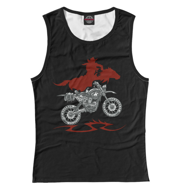 Женская майка с изображением Motocross moto цвета Белый