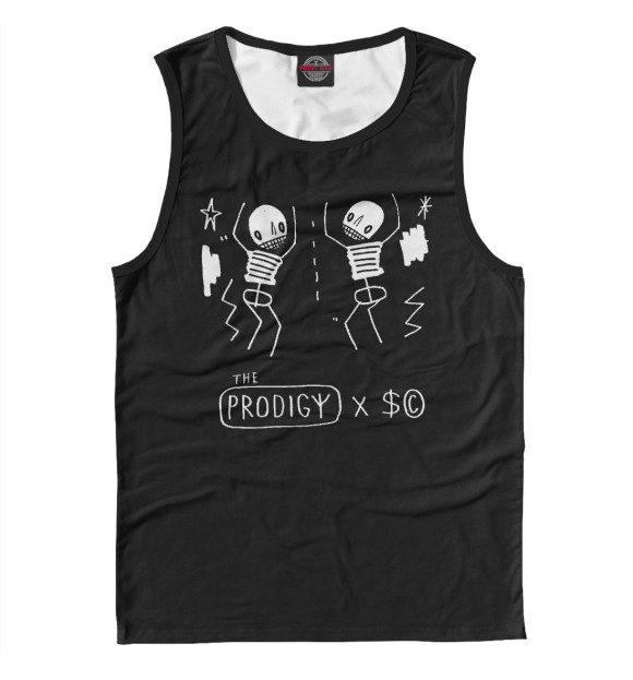 Майка для мальчика с изображением The Prodigy Skeletons цвета Белый