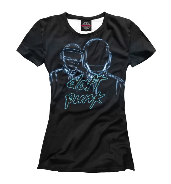 Женская футболка с изображением Daft Punk цвета Белый
