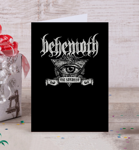 Открытка с притом Behemoth цвета Белый Открытка с изображением Behemoth цвета Белый