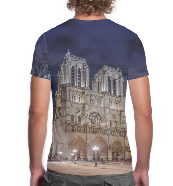 Мужская футболка с изображением Собор Парижской Богоматери цвета Белый