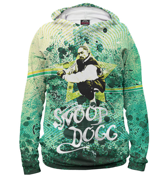 Мужское худи с изображением Snoop Dogg цвета Белый
