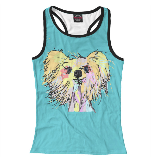 Женская майка-борцовка с изображением Любишь меня - люби и мою собаку цвета Белый