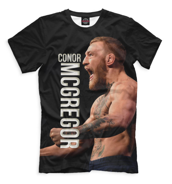 Мужская футболка с изображением Conor McGregor цвета Черный