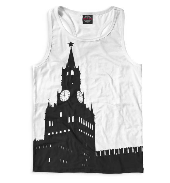 Мужская майка-борцовка с изображением Москва цвета Белый