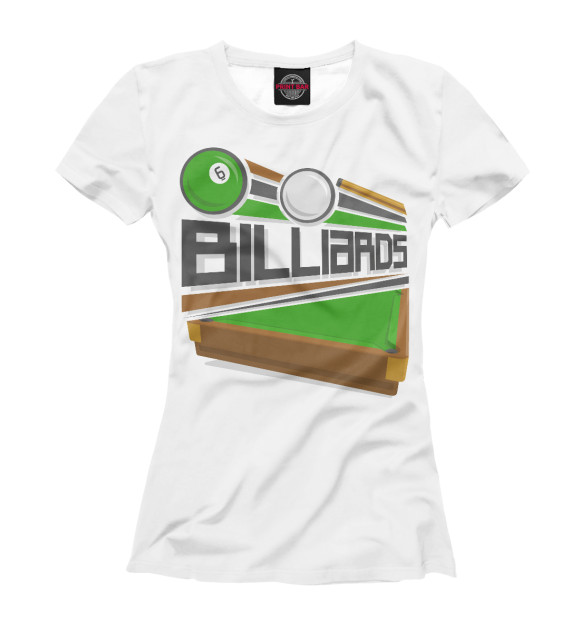 Футболка для девочек с изображением Бильярд цвета Белый