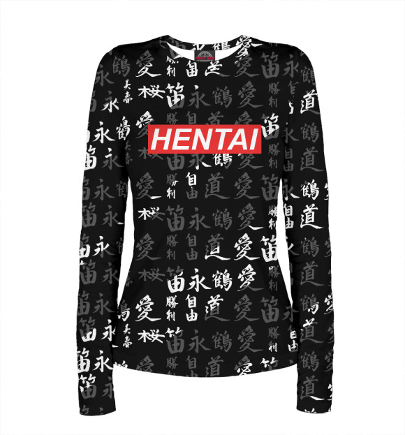 Женский лонгслив с изображением Hentai цвета Белый