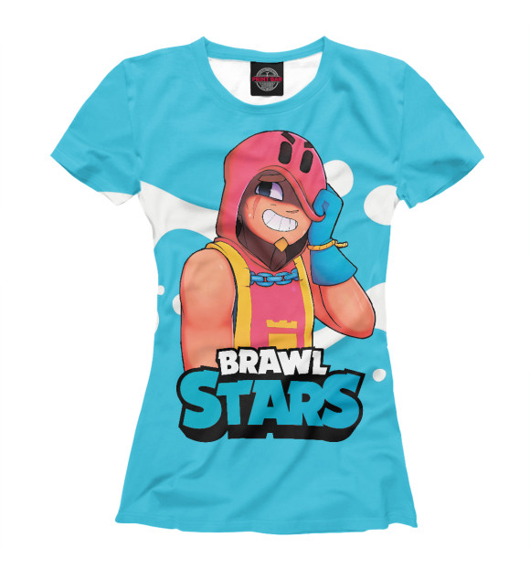 Женская футболка с изображением GROM BRAWL STARS ГРОМ цвета Белый