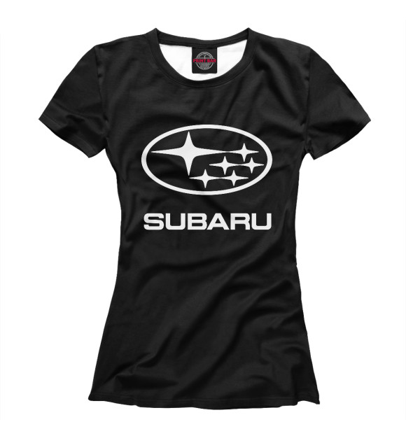 Женская футболка с изображением Subaru цвета Белый