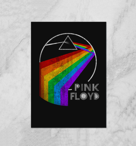 Плакат с изображением Pink Floyd цвета Белый