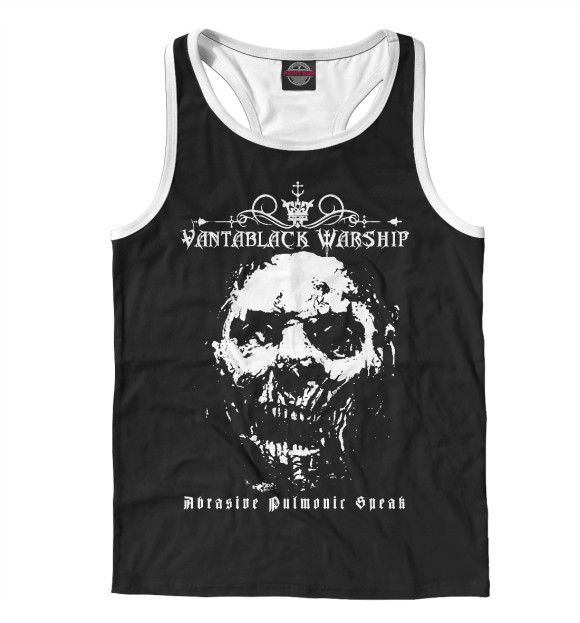 Мужская майка-борцовка с изображением Vantablack Warship цвета Белый