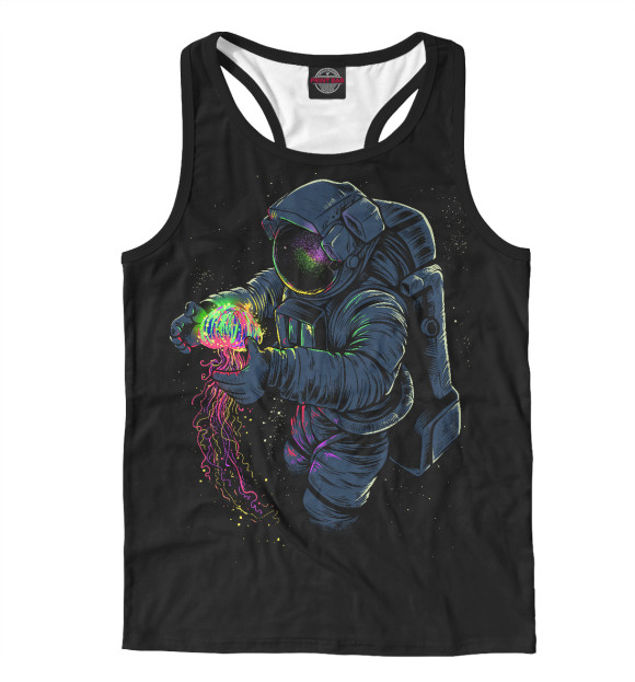 Мужская майка-борцовка с изображением Космическая Медуза цвета Белый