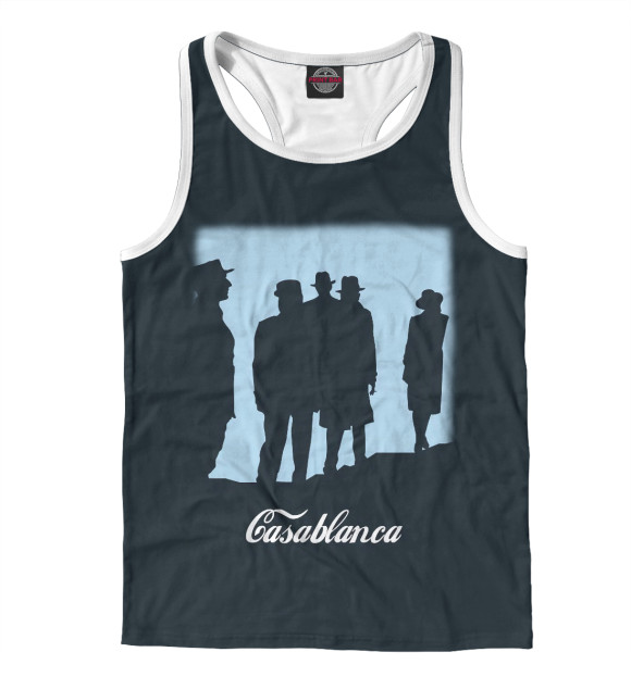 Мужская майка-борцовка с изображением Касабланка цвета Белый
