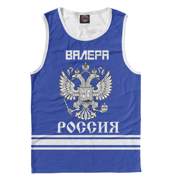 Мужская майка с изображением ВАЛЕРА sport russia collection цвета Белый