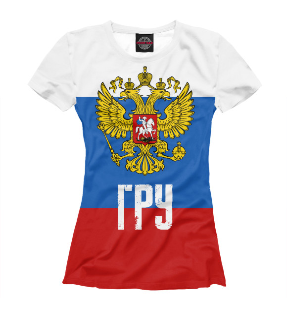 Футболка для девочек с изображением ГРУ цвета Белый