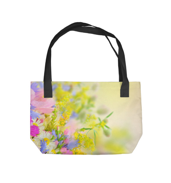 Пляжная сумка с изображением Цветочки цвета 