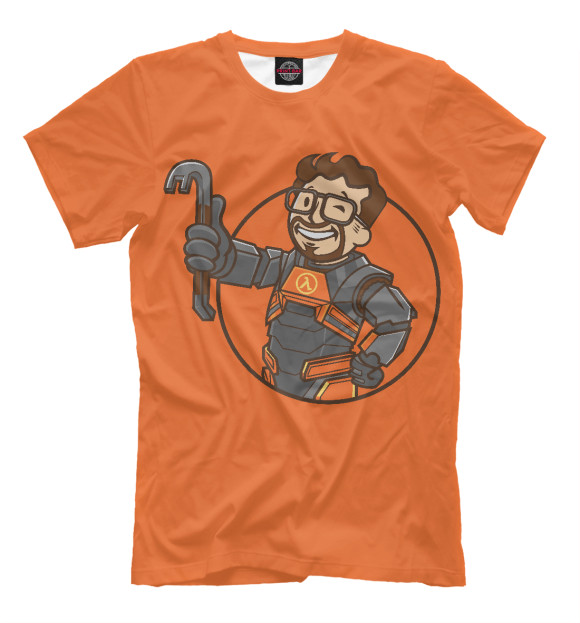 Мужская футболка с изображением Gordon Freeman цвета Светло-коричневый
