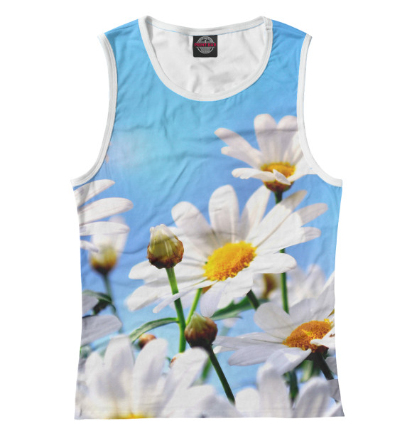 Майка для девочки с изображением Ромашки цвета Белый