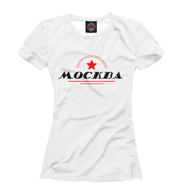 Женская футболка с изображением Москва Ретро цвета Белый
