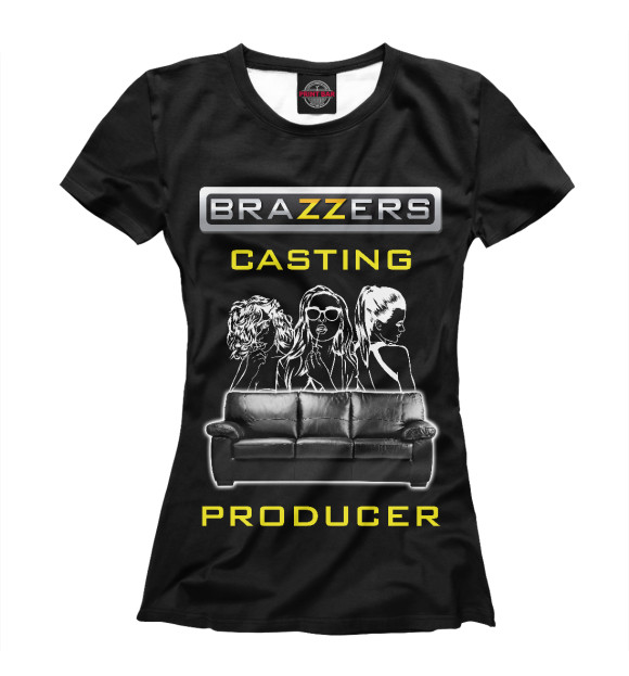 Женская футболка с изображением Кастинг-продюсер Brazzers цвета Белый
