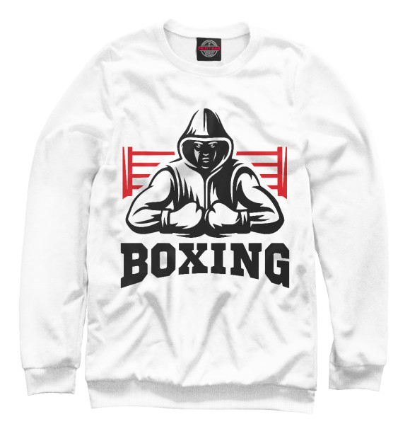 Свитшот для мальчиков с изображением Boxing цвета Белый