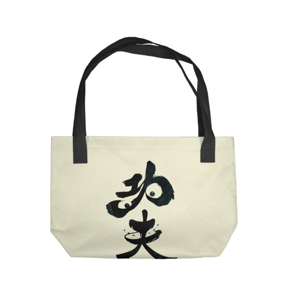 Пляжная сумка с изображением Panda Hieroglyph цвета 