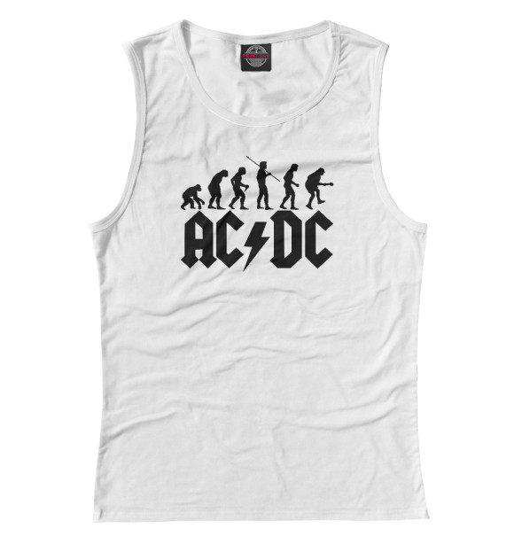 Майка для девочки с изображением AC/DC цвета Белый