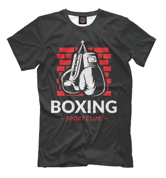 Мужская футболка с изображением Boxing цвета Белый