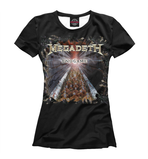 Футболка для девочек с изображением Megadeth цвета Белый