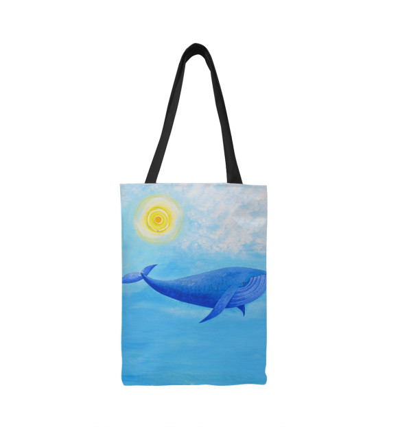 Сумка-шоппер с изображением Синий кит цвета 