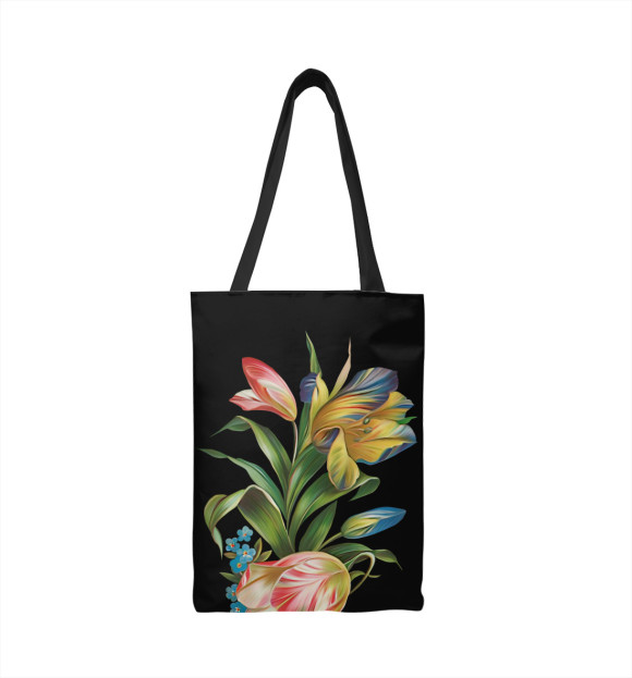 Сумка-шоппер с изображением Красивые цветы цвета 